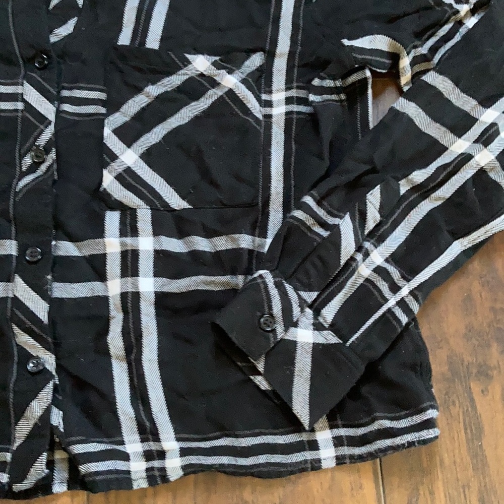 Rails Dylan Black/White Button Down Flannel - image 4